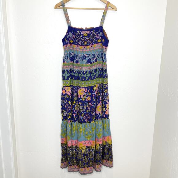 Natural Life Boho Festival Maxi Dress Womens Medium Floral Print Tiered Flaw - Picture 1 of 9